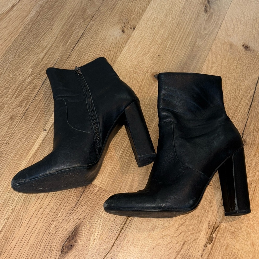 Heeled Black Booties